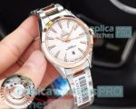 Cheapest Price Copy Omega Seamaster Aqua Terra 150 White Dial 2-Tone Rose Gold Men's Watch
